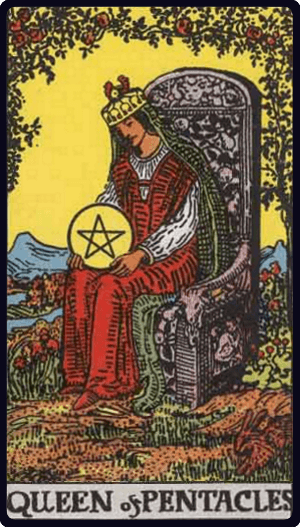 Kraljica Pentakla tarot karta