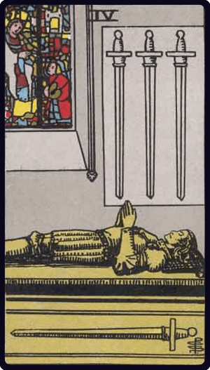 Četvorka Mačeva tarot karta