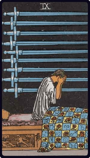 Devetka Mačeva tarot karta