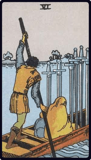 Šestica Mačeva tarot karta
