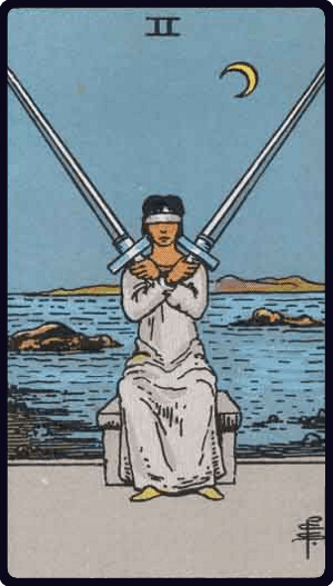 Dvojka Mačeva tarot karta