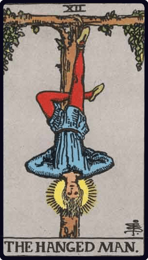 Obešeni Čovek tarot karta