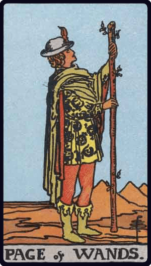 Paž Štapova tarot karta