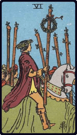Šestica Štapova tarot karta